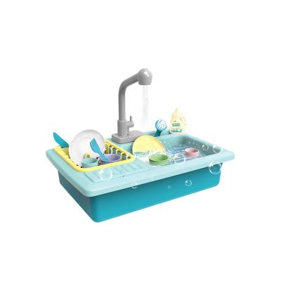 China Pretend Play Toy Set Pretend Play Kitchen Set Real Faucet ToyPlastic Dishwasher Washing Machine Toys For Kids for sale