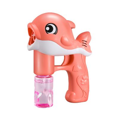 China Electric Bubble Gun Electric Bubble Machine For Kids Air Bubble Gun Led Light Music Function Animal Design Plastic Bubble Gun for sale