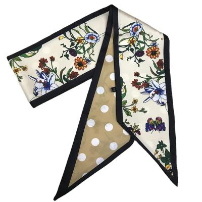 China Nice Soft Touch Designer Modern Style Women Price Feasible Summer Scarf Vintage Feeling Printed Luxury Lady Silk Ribbon Scarf for sale