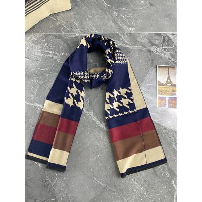 China Korean men's student scarf classic British men's plaid soft touch feeling winter warm decoration for sale