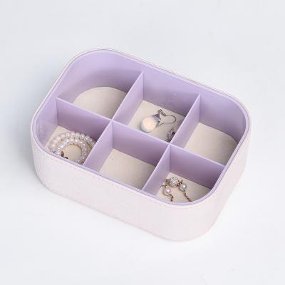 China Portable Small Leather Jewelery Organizer Fashion Velvet Jewelry Storage Travel Storage Box Te koop