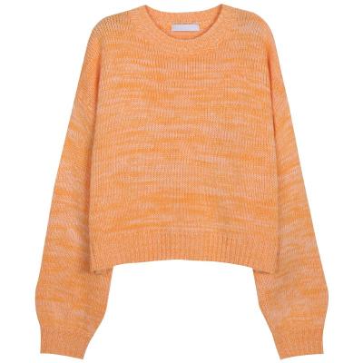 China Breathable Woman Mixed Color Knit Loose Pullovers Short Set Longsleeve Women's Sweaters for sale