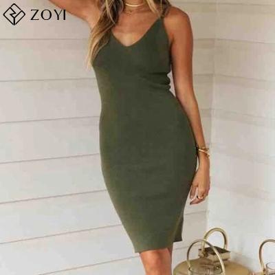 China Women 2021 new arrival anti-shrink new clothing fashion cardigan dresses ladies bandage solid ribbed dress for sale