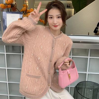 China Wholesale Custom Anti-pilling Vintage Style Button Cardigans Woven Knit Sweater Mohair Sweater Coat for sale