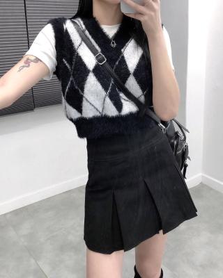 China 2021 Latest Style Casual Vest Women's Sweater Vest Lady Sleeveless Knitted Sweater Anti-pilling for sale