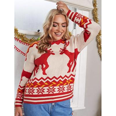 China Breathable Christmas Plus Size Long Sleeve Turtle Neck Graphic Women Simple Unisex Pullover Cotton Acrylic Crewneck Knitted Sweater for sale