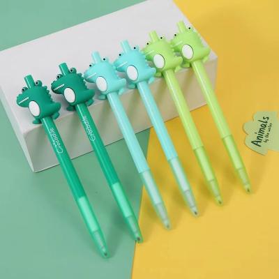 China Cute Cartoon Cute Normal Cute Correction Gel Pen Baby Crocodile Press Gel Pen Baby Crocodile Press Ball Pen Group for sale