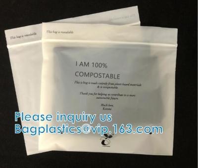 China 100% Biodegradable Shipping Bags, Zipper Compostable Zip Bag, PLA Corn Starch, Garment Apparel, Cashmere for sale