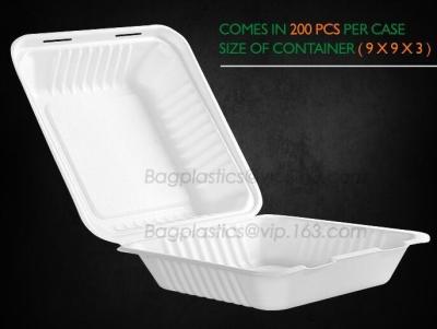 China A parte superior Compostable remove recipientes de alimento, bagaço descartável natural, Eco-amigável, Sugar Cane Fibers à venda