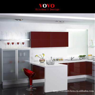 China Modern sideboard combined with modern high gloss lacquer in white and red color for sale