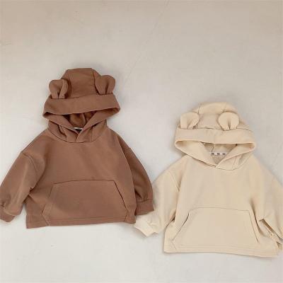 China Breathable Custom Infant Baby Clothes Newborn Baby Boys Girls Solid Color Hoodie Fashion Plain Baby Hoodies for sale