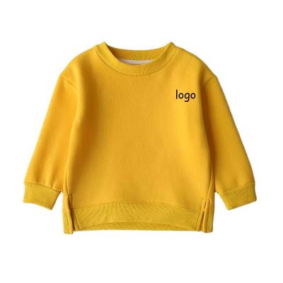 China Anti-Shrink Spring autumn kids 100%cotton oversize hoodies pullover tops solid color baby boy sweatshirt girl hoodies for sale