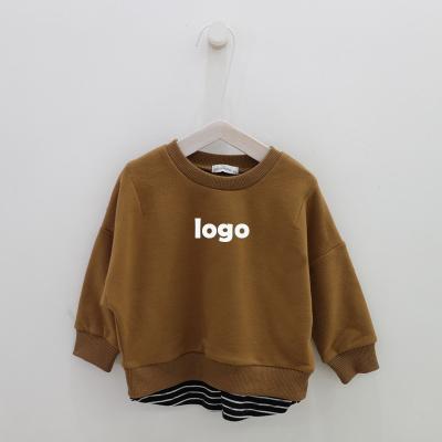 China Breathable Toddler Boy Clothing High Quality Custom Print Logo Kid Hoodies Solid Color Oversized Pullover Cotton Kids Sweatshirt for sale