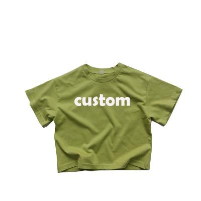 China Breathable Custom Girls Blank Kids Clothes Baby Girl Boy T Shirts Summer Kids Oversize Solid Blank Cotton T Shirt for sale