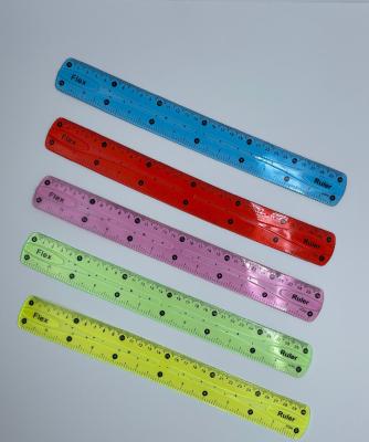 China School Stationery School 30cm Cable Plastic Ruler 12 Inch Promotion Ruler COLORED PVC Ruler for sale