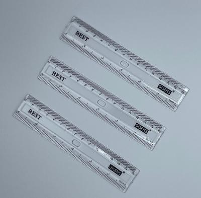 China Hot Sale 15cm School Stationery Transparent Plastic Ruler Logo Printing Custom Plastic Clear Plastic Ruler For Promotion Gift for sale