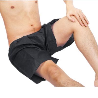 China Short pants with elastic as waist black disposable boxer shorts underwear for spa with lower price for sale