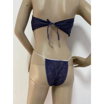 China Dust Make Disposable Bras And Thongs Resistant Underwear Women Woven Fabric Unset For Spa With High Quality Wholesale for sale