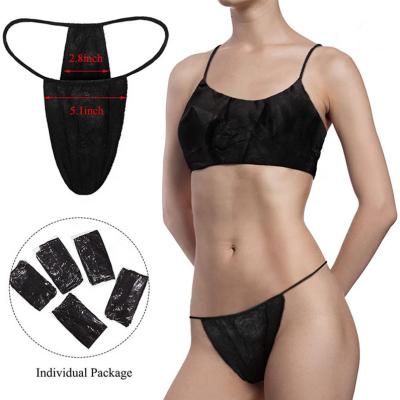 China With elastic at the leg openings spa non-woven disposable bikini disposable underwear Spa//massage use thongs pants for sale