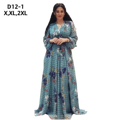 China 2021 Summer New Colorful Women's Viable Floral Embroidered V-Neckline Abaya Dresses Women's Long Muslim Abaya Hot Selling Products for sale