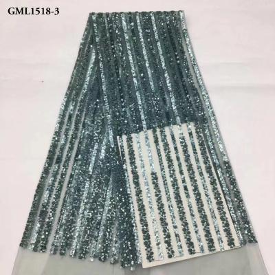 China 2019 Viable Blue High Quality French Organza Lace Fabrics Newest Style French Tulle Lace African Lace Fabrics for sale