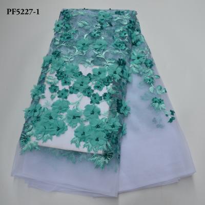 China Sustainable Lace Fabric Beads Lace Fabric 3d Embroidered Sequin Flowers Party Lace for sale