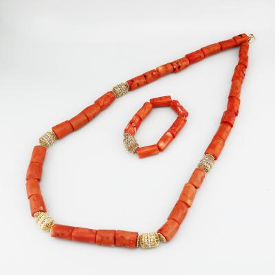 China CLASSIC Handmade Nigerian Beaded Jewelry Set from Inmyshop Coral Jewelry Red African Coral for sale