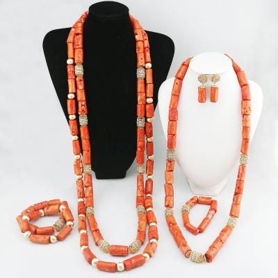 China CLASSIC free sample high beads set for jewelry beads coral necklace set for aso ebi for sale