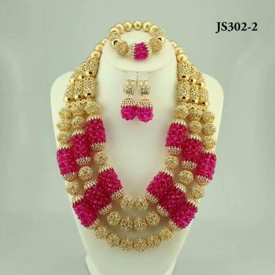 China Women 2019 African Jewelry Beads Set To Match Wedding Dress Lace Gold Beads Set for sale