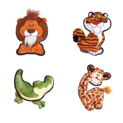 China Sustainable Forest Dog Animal Toy Four Options Available Quality Soft Plush Frisbee Built-in Healthier Interaction for sale