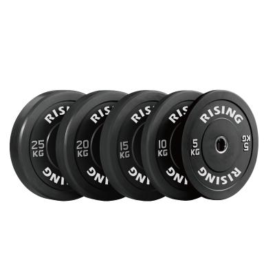 China Weight Lfiting Home Gym OEM Weightlifting Barbell Weight Set Black Rubber Bumper Plate 10kg for sale