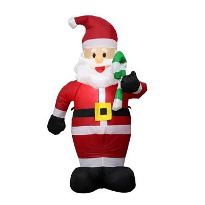 China Waterproof Fabric 120CM Polyester Santa Claus and Candy Cane Inflatable Indoor Home Decors with 3 Lights Christmas Decorations Supplies for sale