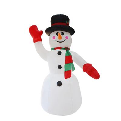 China Waterproof Polyester Fabric 240CM Snowman With 9 Lights Merry Christmas Inflatable Outdoor Yard Garden Decors For Holiday Supplies for sale