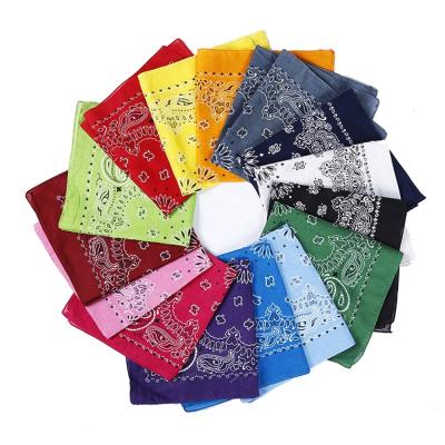 China Custom Square Cotton Bandanas Scarf Decoration Multifunctional Hip Hop Headband Printed Women Men Paisley Bandana for sale