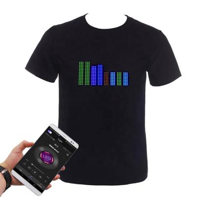 China Flash Programmable LED Flash Light Men's Flash Mode APP Control EL T-shirt Party Music Club Products for sale