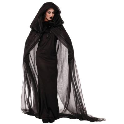 China Wholesale Medieval Black Deluxe Halloween Party Costume Witch Dress Halloween Party Costume for sale