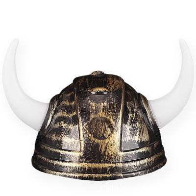 China Wholesale Plastic Halloween Denmark Viking Horns Helmet Hat Image Carnival Edinburgh Warrior Helmet Hat for sale