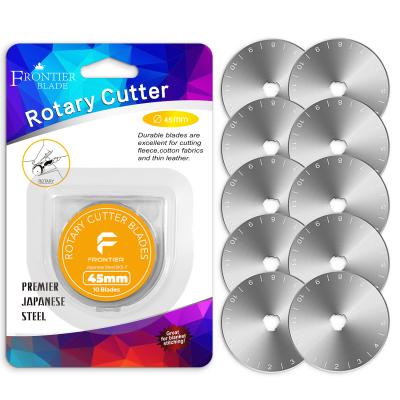 China Screw Release 5pcs/10pcs Per Set Rotary Cutter SKS-7 Sliver Blade 45 Mm Rotary Blade For Olfa Cutter for sale