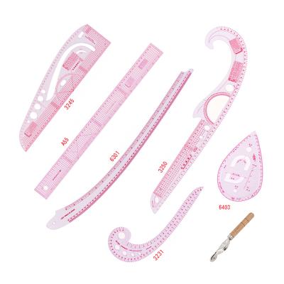 China Sewing Tailor Set, 6 Style Dress Plastic Curve DIY Tailor Ruler Rulers for Sewing Pattern Design for sale