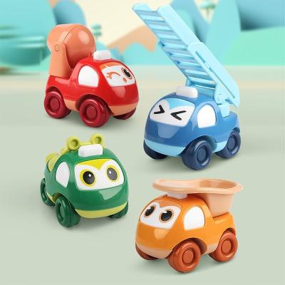 China Eco-friendly Material Wholesale Four Colors Carton Small Car Baby Toy Engineering Vehicle Toy Car Set Baby Toy for Kids for sale