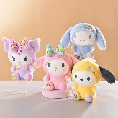 China Cute Fun Ready to Ship 23cm Kawaii Melody Cinnamoroll Purin Dog Kuromi Stand Plush Toys Doll Sanrio Plush Toy for sale