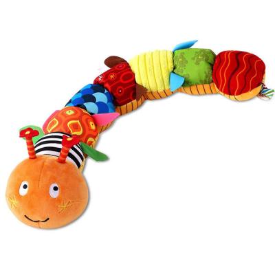 China Cute Fun Baby Plush Stuffed Animal Toy Toddler Music Caterpillar Crinkle Rattle Soft Plush Stuffed Animal Toys for Kid for sale