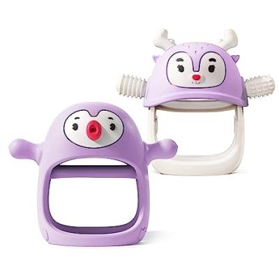 China Non-toxic Custom Food Grade Soft Baby Exercise Teeth Silicone Penguin Baby Teethers Toy for sale