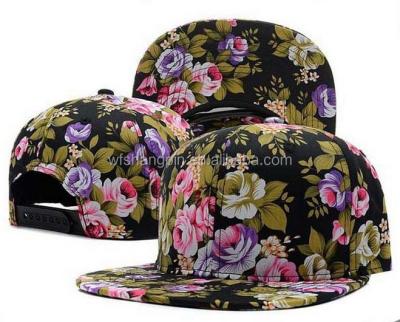 China JOINT Hawaii Snapback Hat Custom Floral Print Hat, Floral Print Beanie Cap And Hat for sale