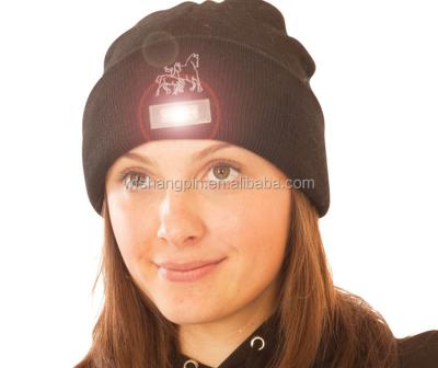 China COMMON Winter Acrylic Knitted Custom LED Light Beanie Cap Led Lighted Hats And Caps for sale