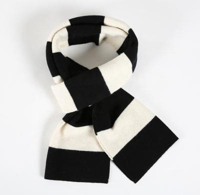 China Eco-Friendly Warm Striped 100% Wool Knitted Winter Long Scarf for sale