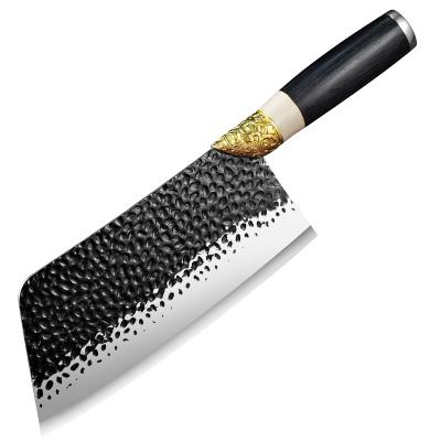 China 7CR17 Molybdenum Vanadium Vanadium Chopper Slaughter Butcher Chef Knife Stocked Steel Forged Meat Boning Chopper Knife Serbian Handmade for sale