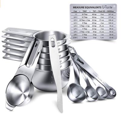 China Viable Stainless Steel Measuring Cups And Spoons Measuring Cups Set For Kitchen Baking Tools for sale