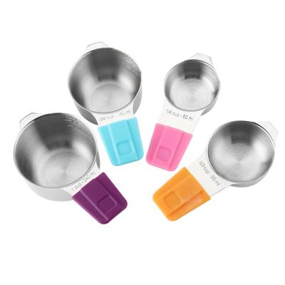 China Sustainable 9 Pcs Stainless Steel Magnetic Dosers And Cups With Measuring Conversion Table Sets for sale