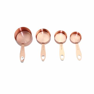 China Viable Hot Selling 4 Piece Stainless Steel Grade Set Set Of Professional Metal Measuring Cups And Dosers for sale